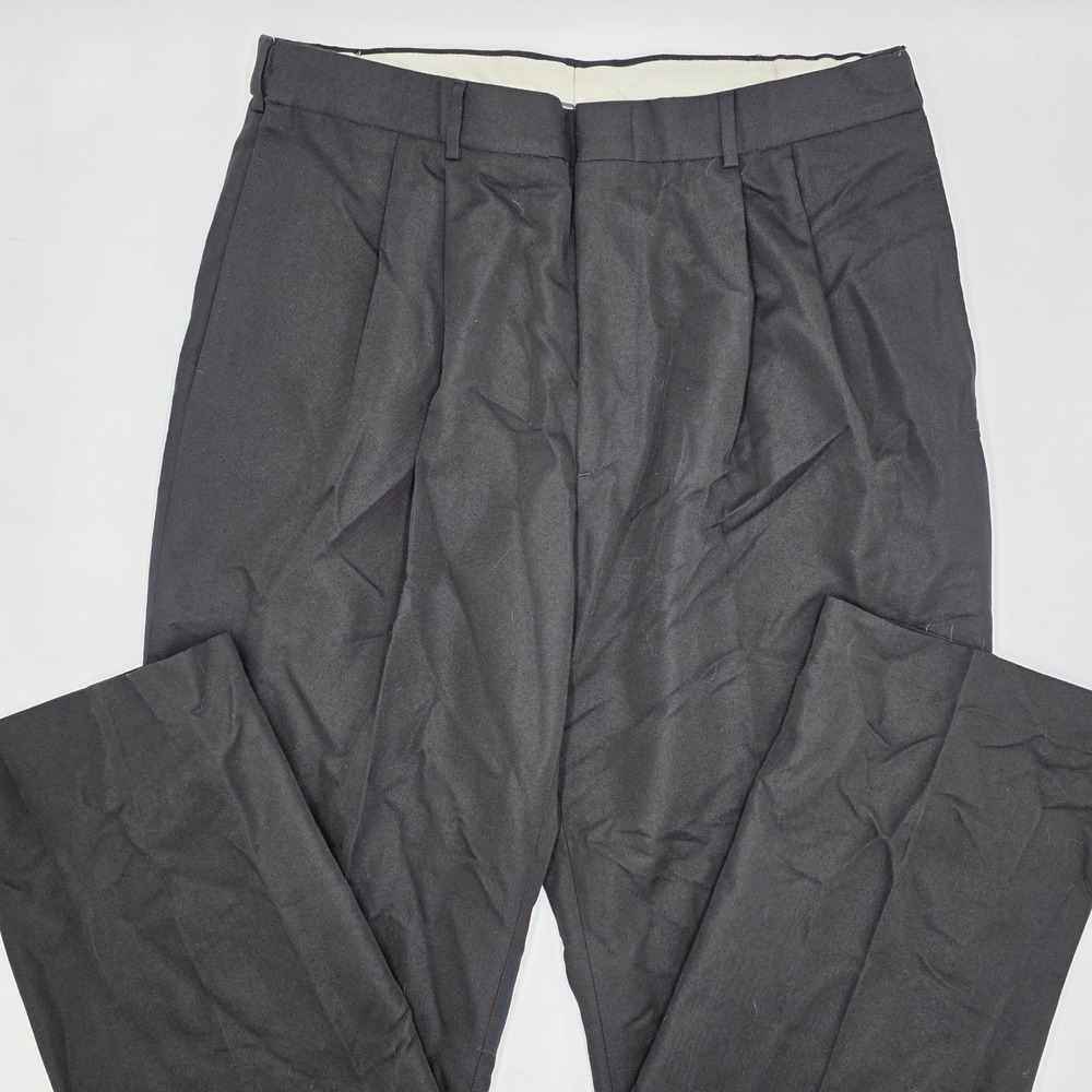 GEOFFREY BEENE Mens Dress Pants Charcoal Pleated Waist 36 Inseam 32‎ Polyester